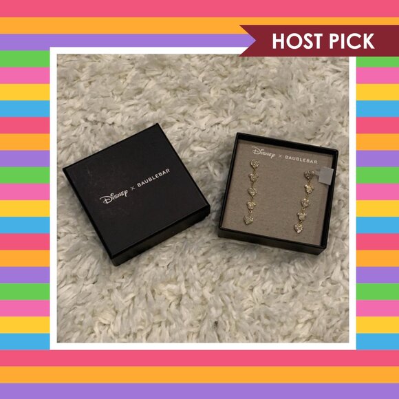 Disney x BaubleBar Mickey Mouse & Hearts Drop Earrings (NIB) - Picture 1 of 5